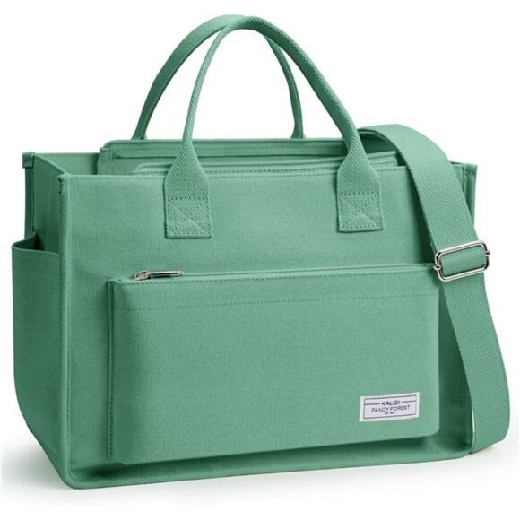 Canvas Tote Bag for Women Green2 - Picture 1 of 7